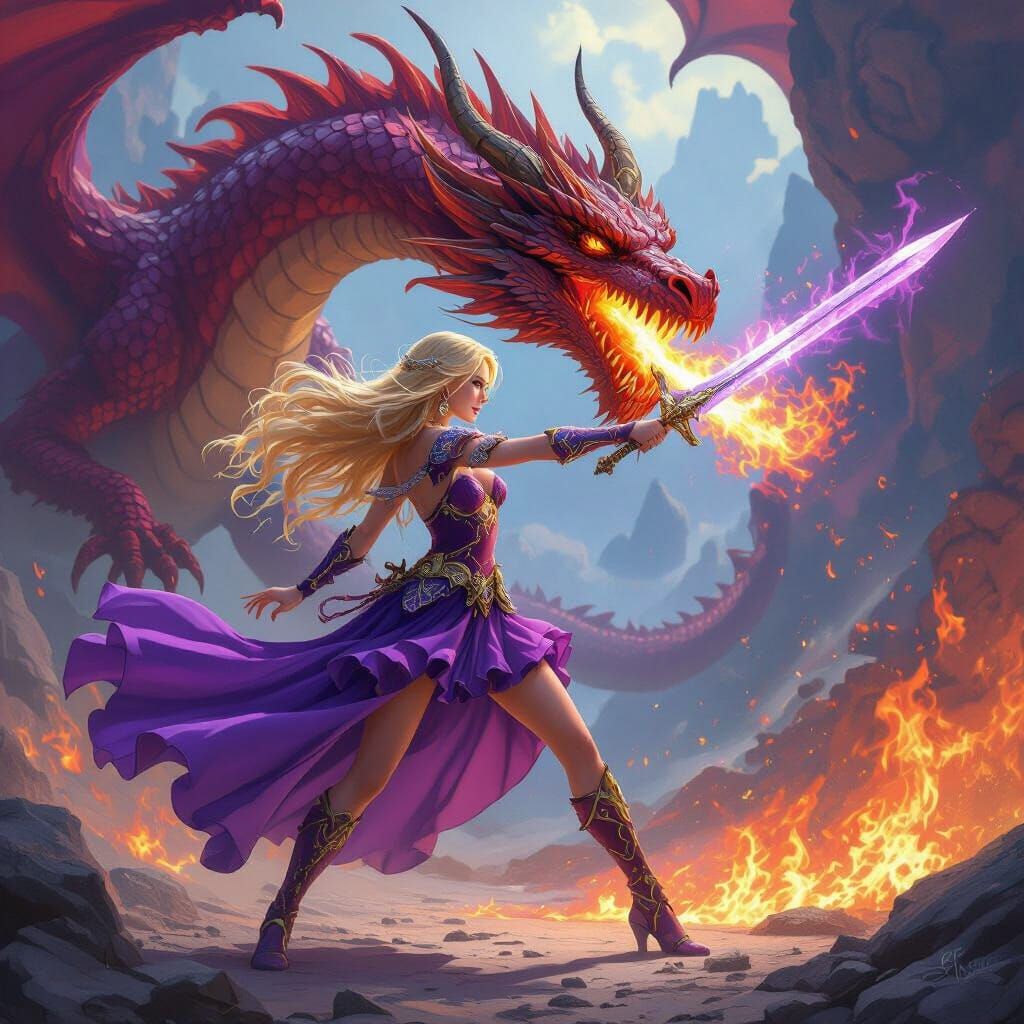 Amethyst Princess Battles Dragon in Gem World