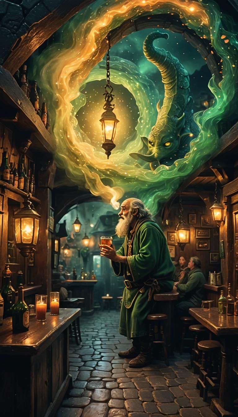 Whimsical Folk Art of a Skellig Pub Genie