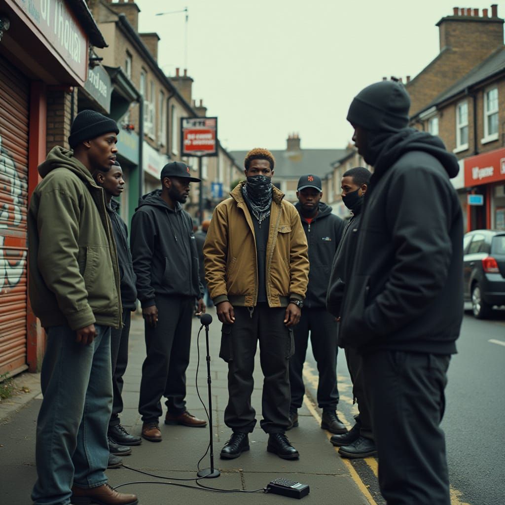 Gritty UK Rap Artist in Suburban Ghetto
