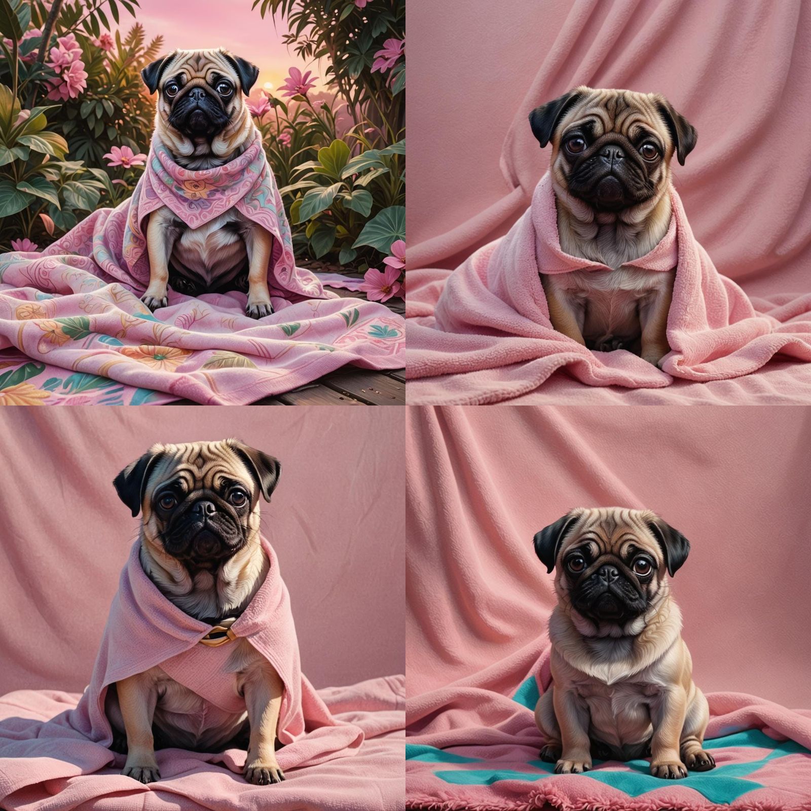 Enchanting Pug on Velvet Hues