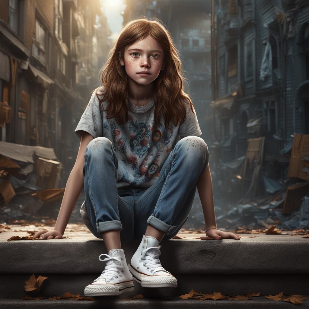 Young Freckled Girl in Fantasy Setting