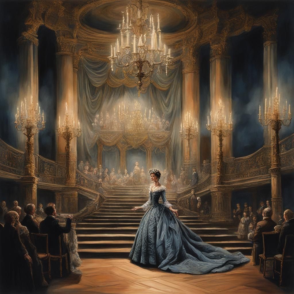 Aesthetic Diorama of Nighttime Opera Scene