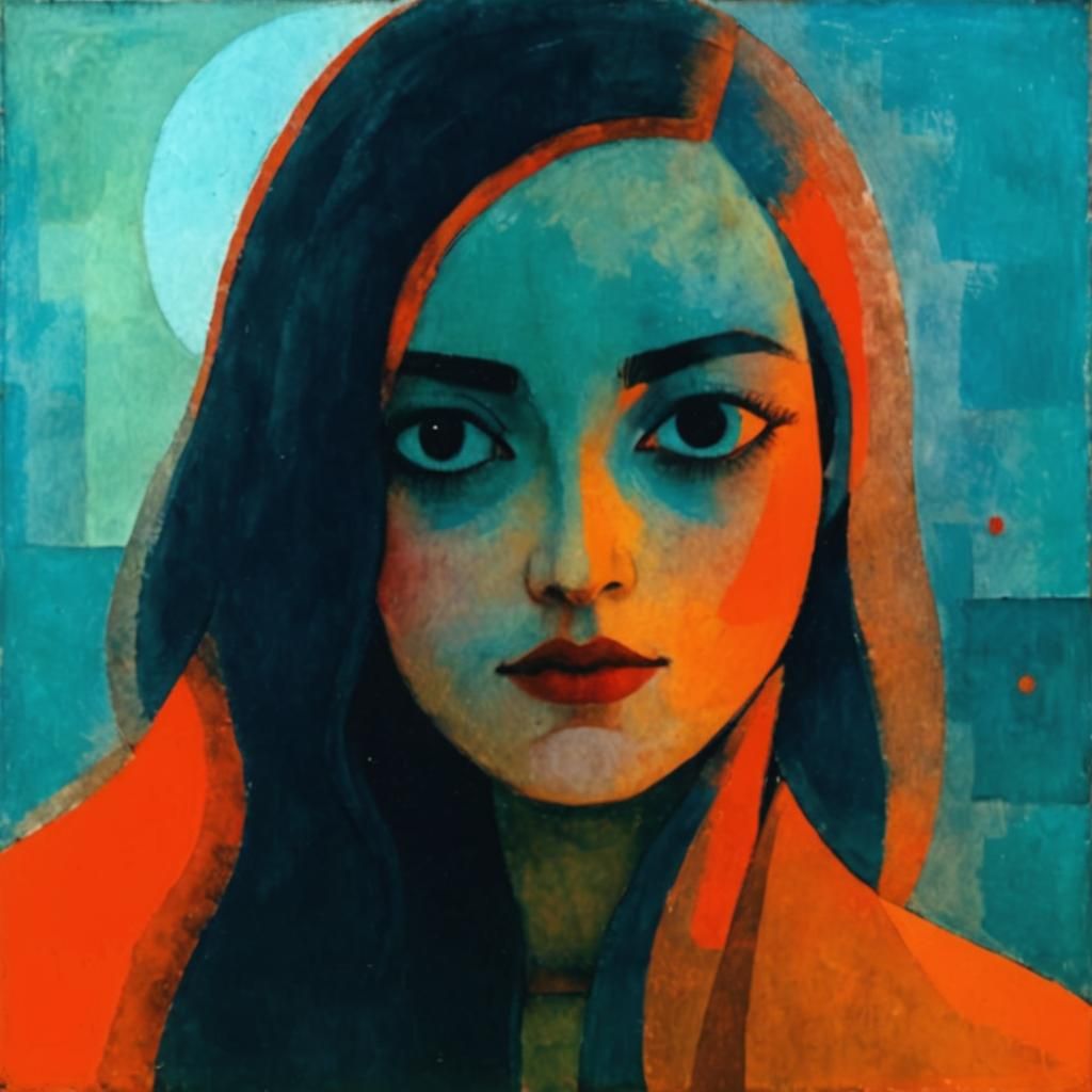 Vibrant Geometric Artwork in a Fauvist Style