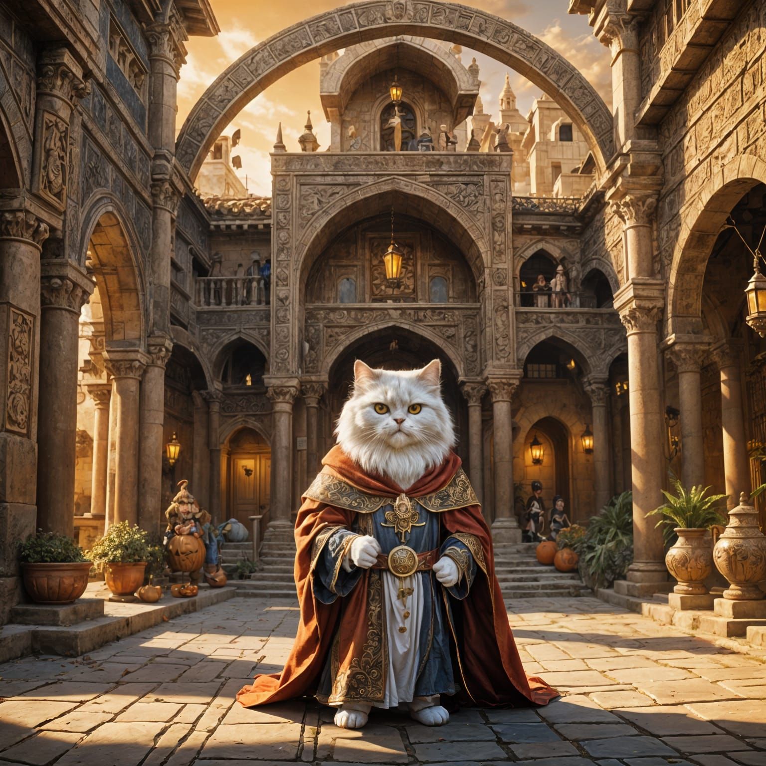 Children Trick-or-Treating on Halloween Night