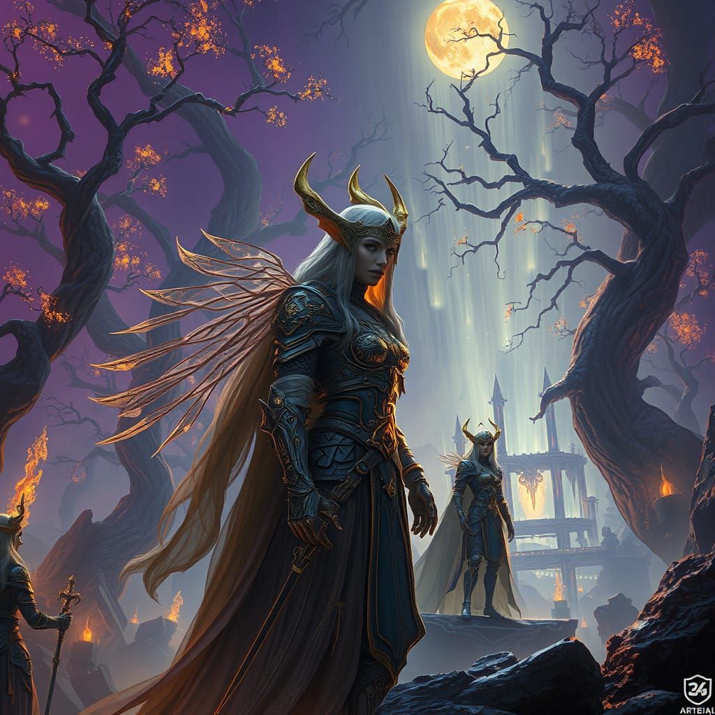 Ethereal Light Elves of Alfheim in Art Nouveau Fantasy