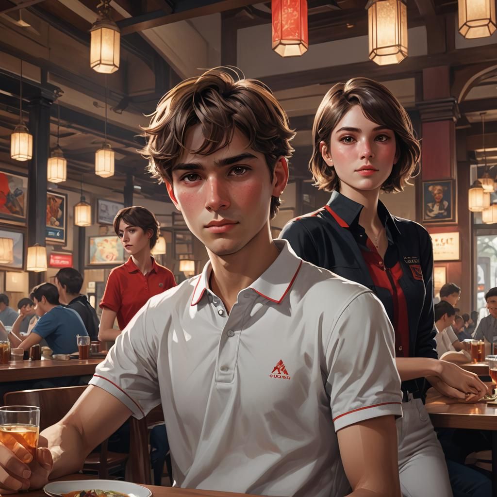 noora and aurel at the pub