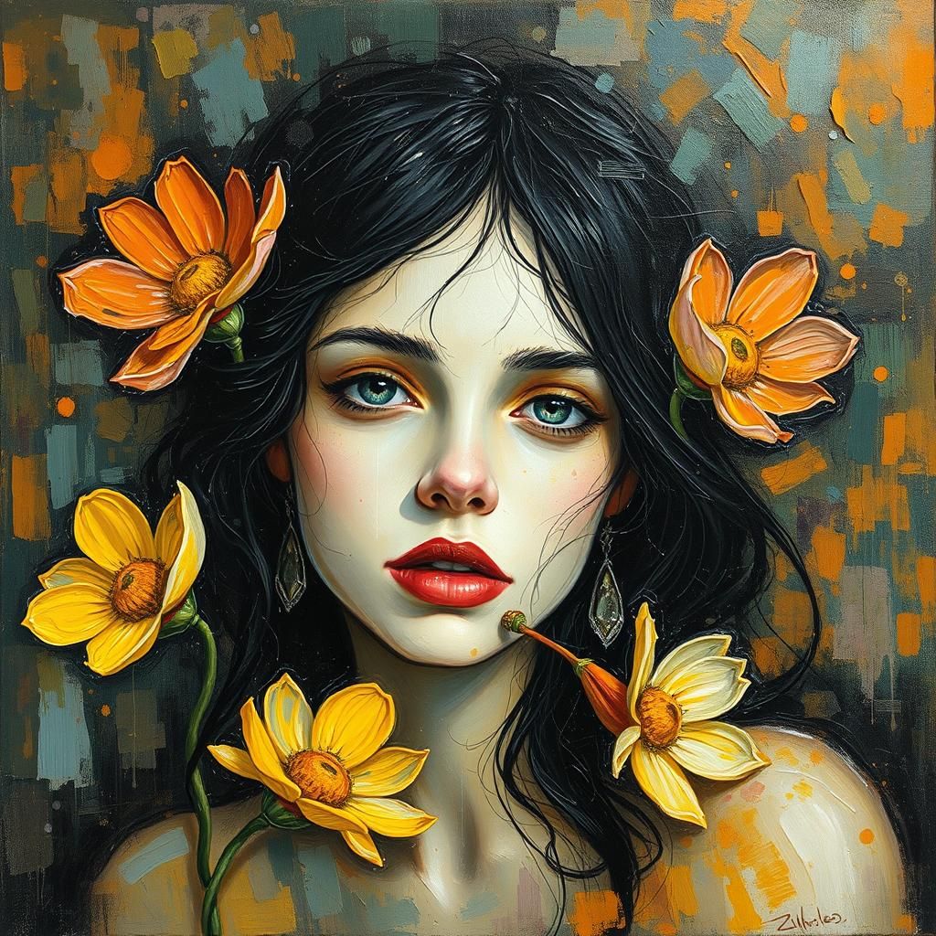 Ephemeral Portraits in Vibrant Neo-Impressionist Style