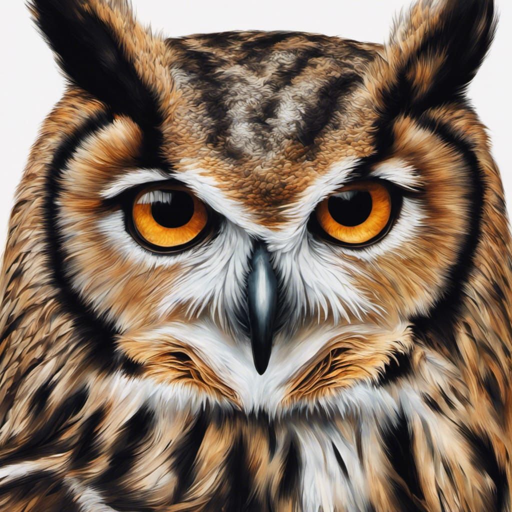 Close up of an owls face