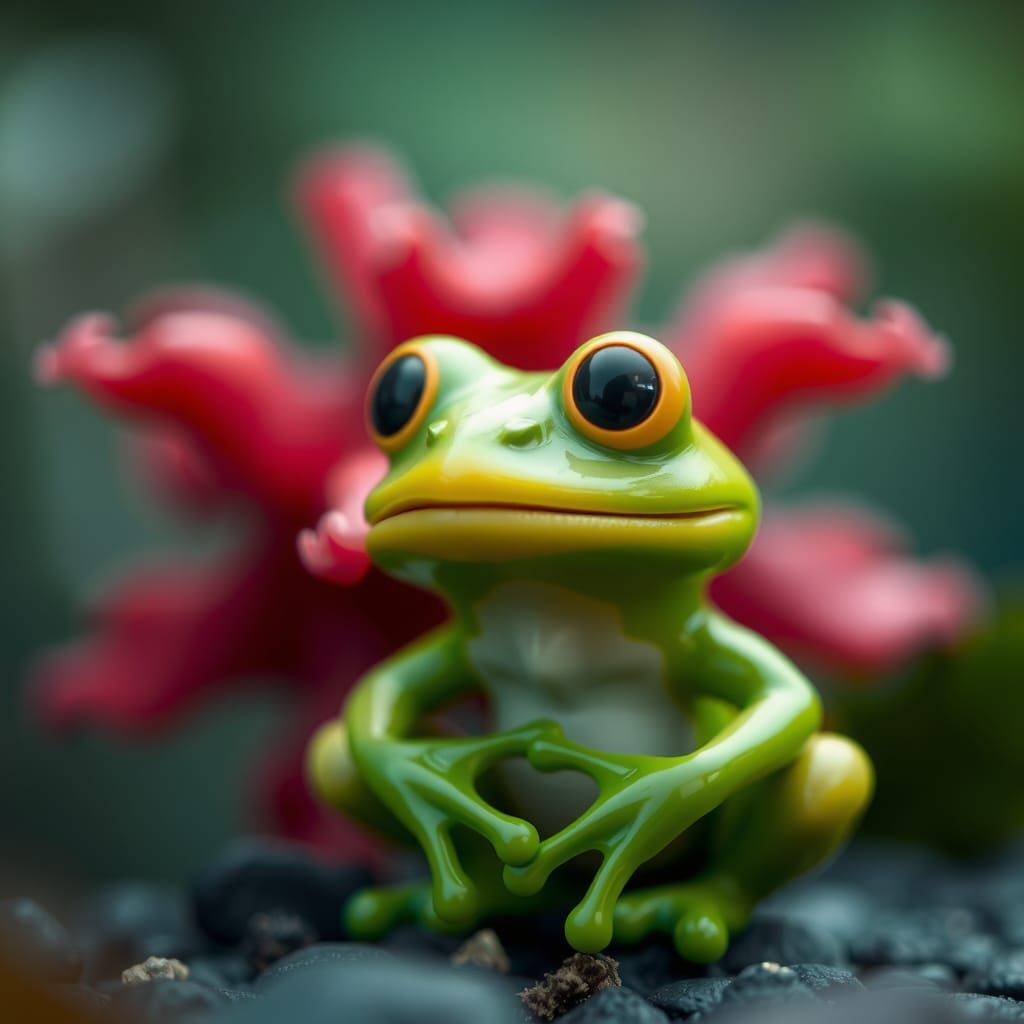 Stunning Hyperrealistic Plastic Figure Portrait of Pepe the....