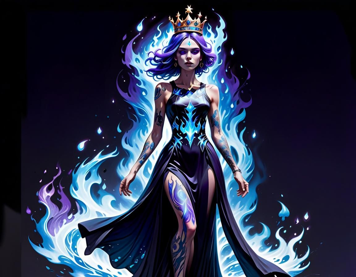 Ethereal Cosmic Goddess Radiates Celestial Power