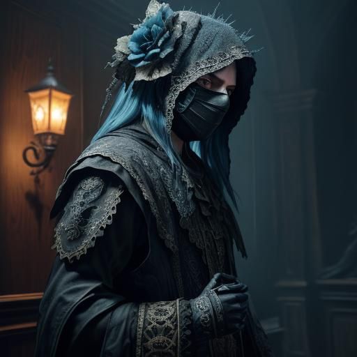 Ethereal Gothic Goddess in a Haunted Mansion