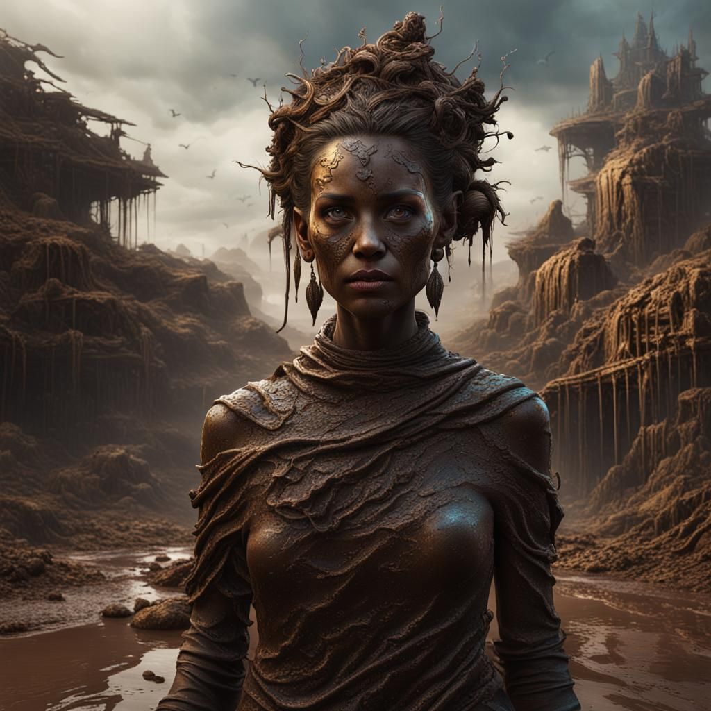 Ethereal Goddess Trapped in Muddy Abyss