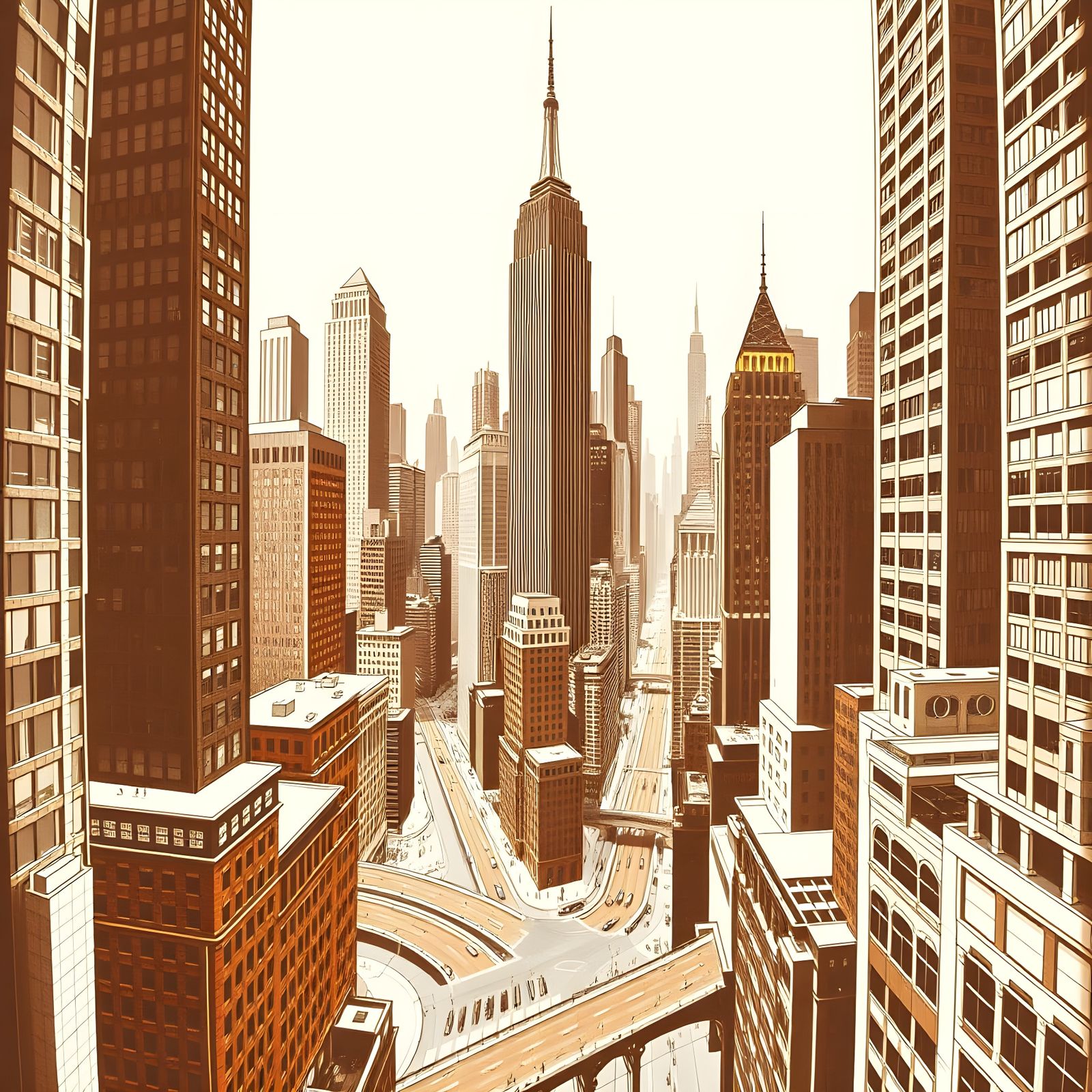 Surreal Cityscape Transformed by Gravity