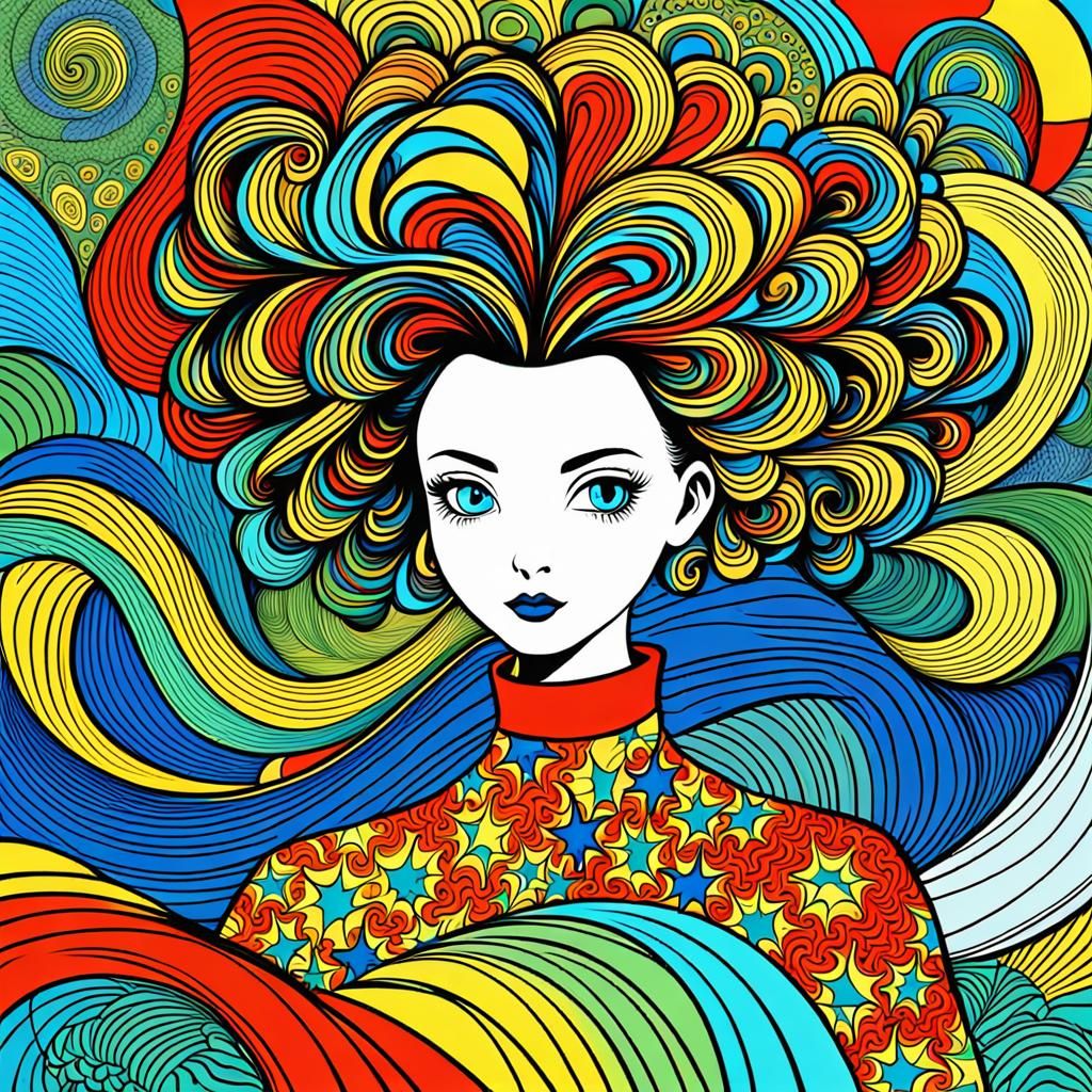 Feminine Fifties Siren in Vibrant Polychrome