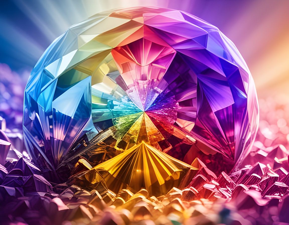 A Hyperrealistic Jewel in a Vibrant Crystal Shop