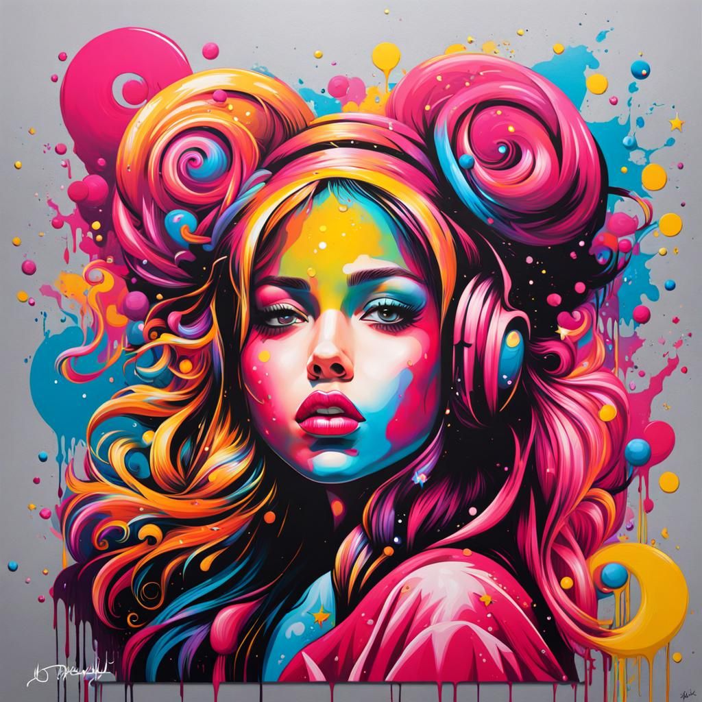 Royal Splash Artwork in Vibrant Polychromatic Colors