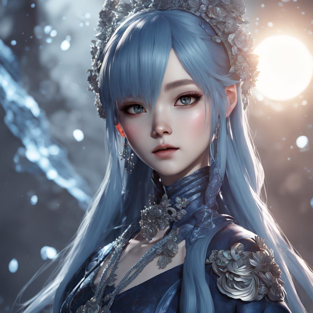 Roblox Avatar with Ponytail in Moonlit Ocean