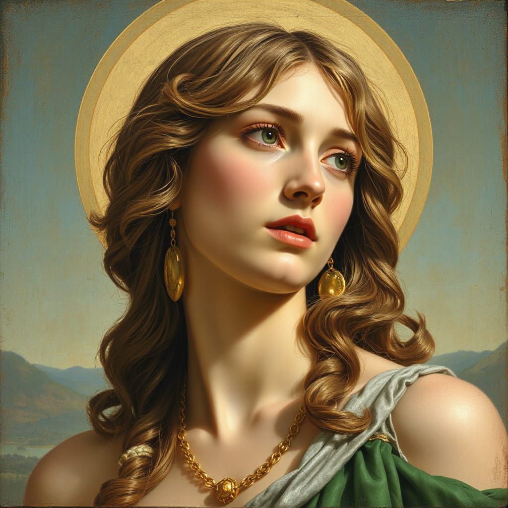 Venus Portrait in Renaissance Painting Style