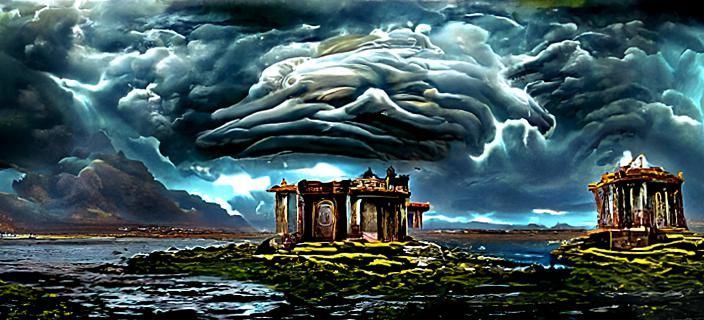 Ancient Temple Rises from the Depths in a Twisted, Stormy La...