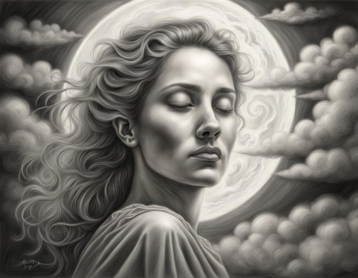 The Hunter Moon's Serene Glow Illuminates a Holy Woman