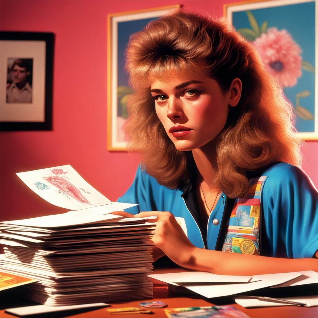 80s Teenage Girl Lost in Letters of Love