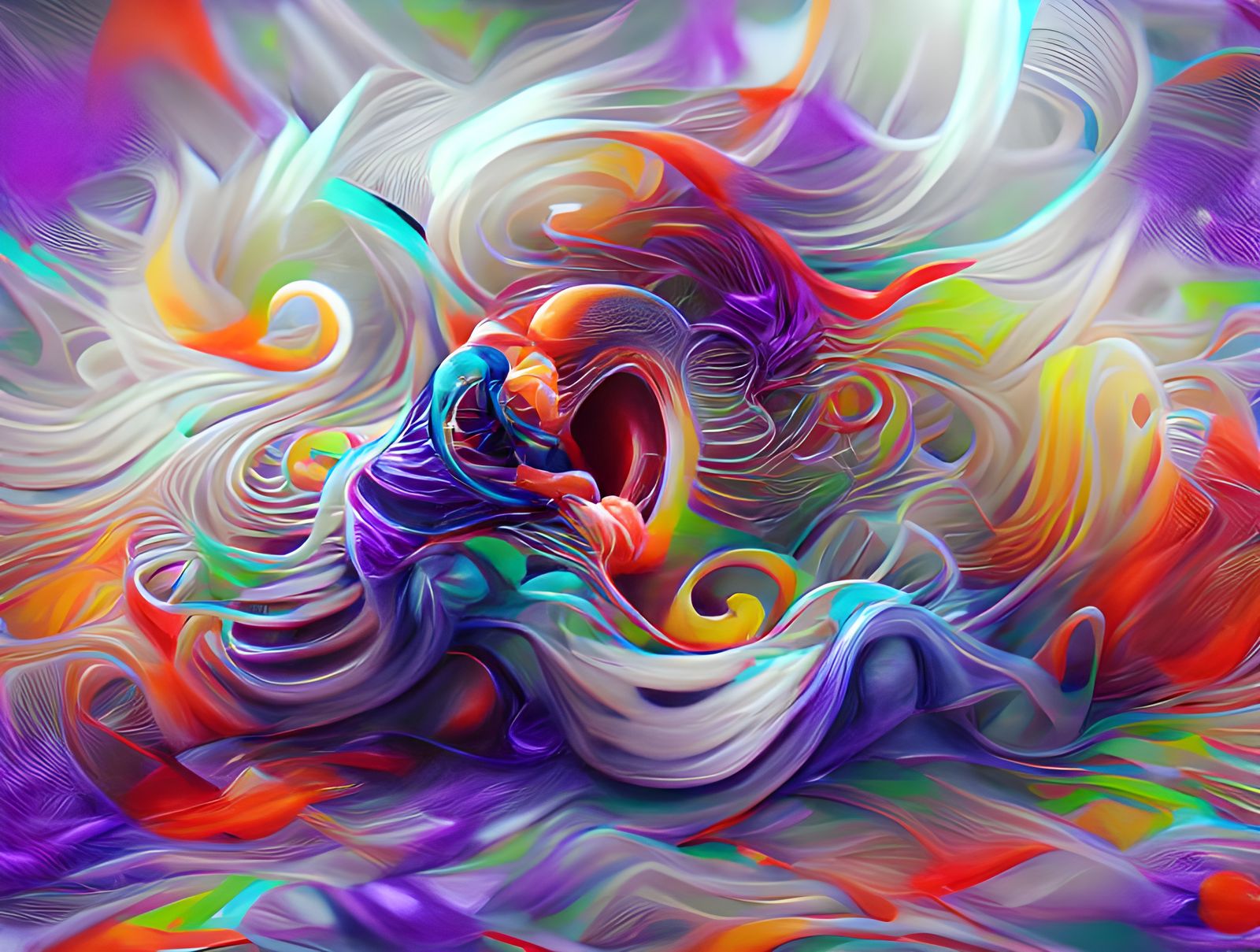 Vibrant Psychedelic Emotions in Swirling Patterns