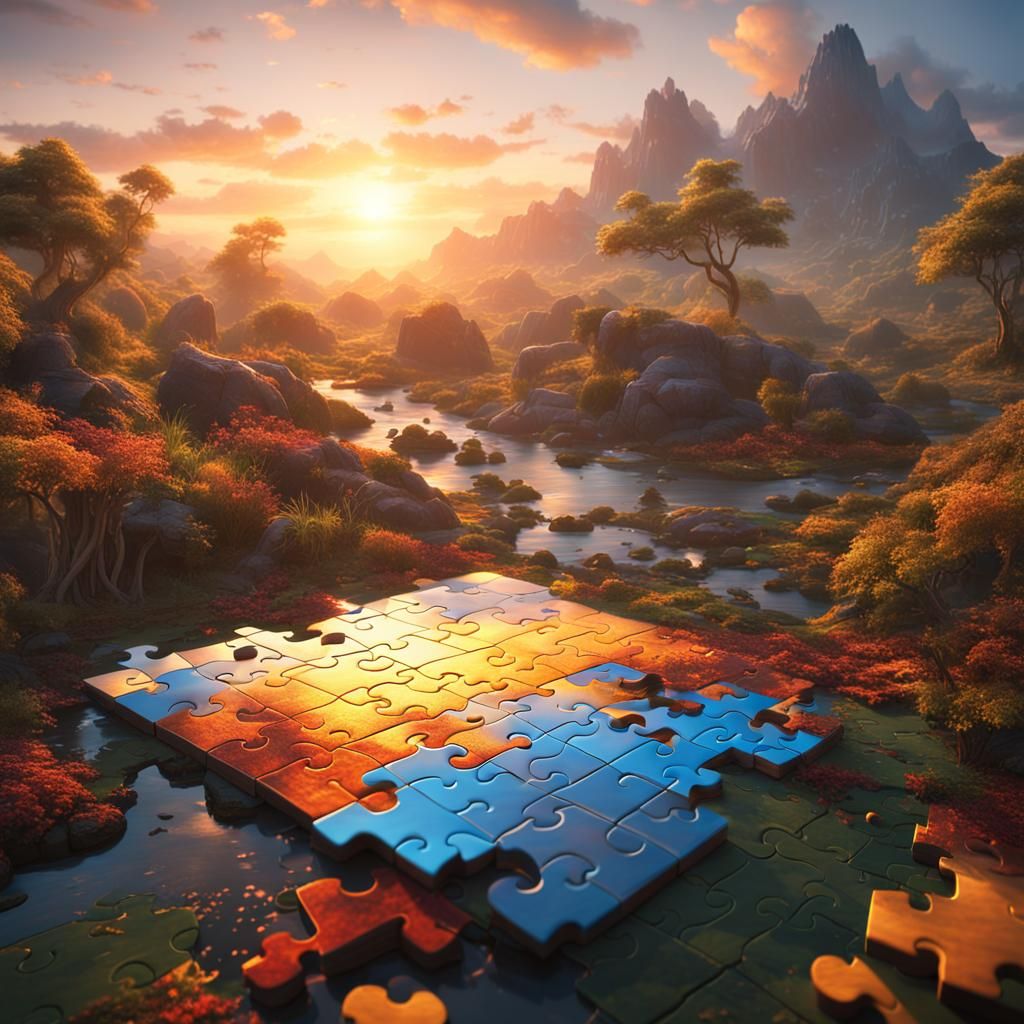 Sunrise Puzzle Reveal in Vibrant Colors