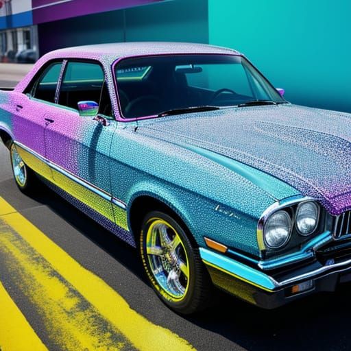 Neon Crystal Car