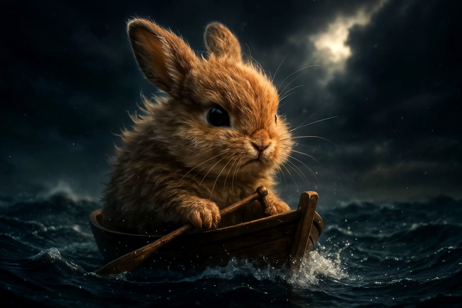 Fluffy Bunny's Courageous Stormy Sea Voyage