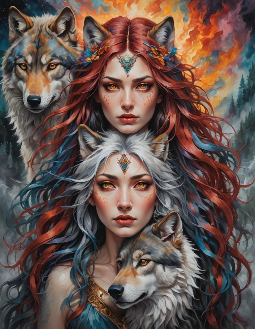 Portrait of Wolf sisters