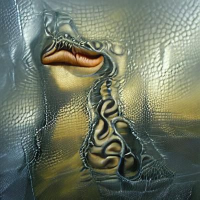 Hyper Realistic Surrealist Oil Painting of Snake Skin Textur...