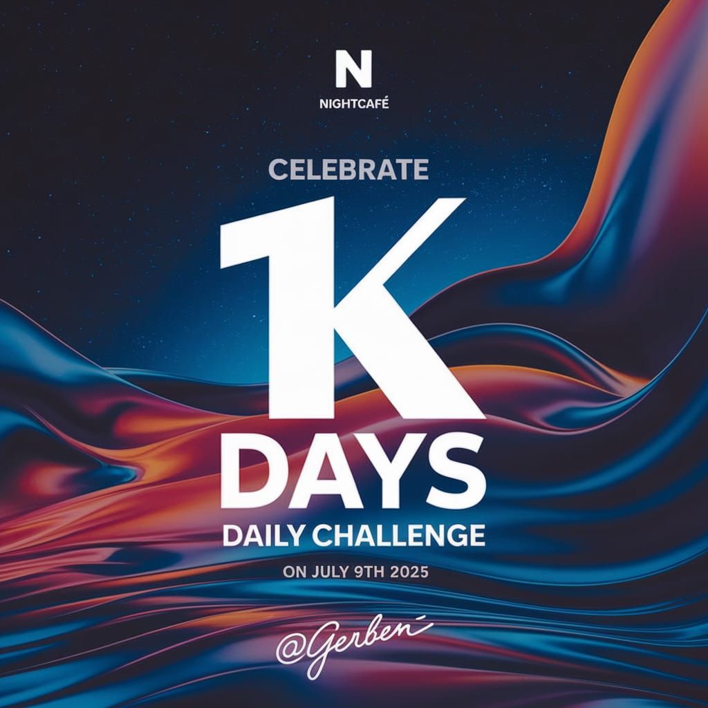NightCafe Daily Challenge Poster with Surreal Background
