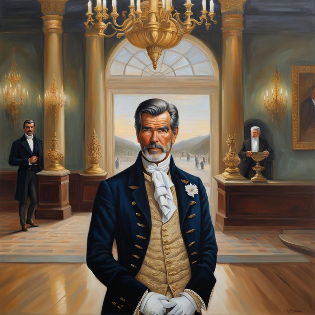 Elegant Head and Shoulders Portrait of a Distinguished Gentl...