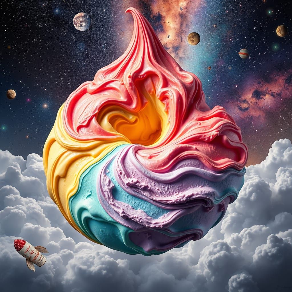 Cosmic Gelato Masterpiece in Vibrant Italian Style