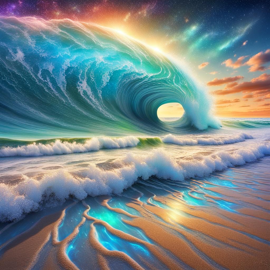 Vast Sandy Beach Captured in Cosmic Waves