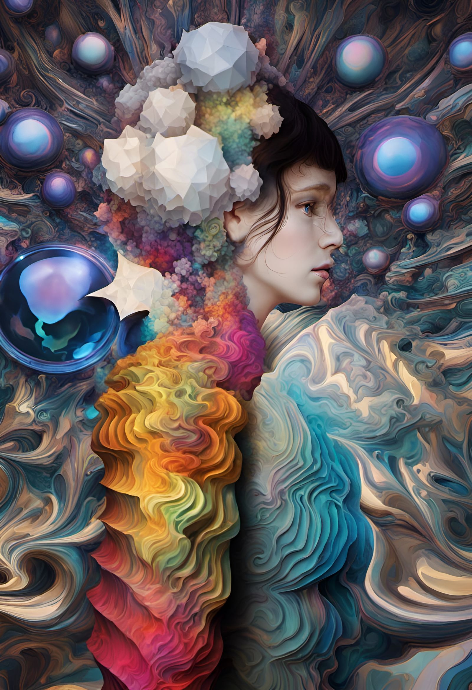 Hyper-Real Geometric Masterpiece in Polychromatic Cycles