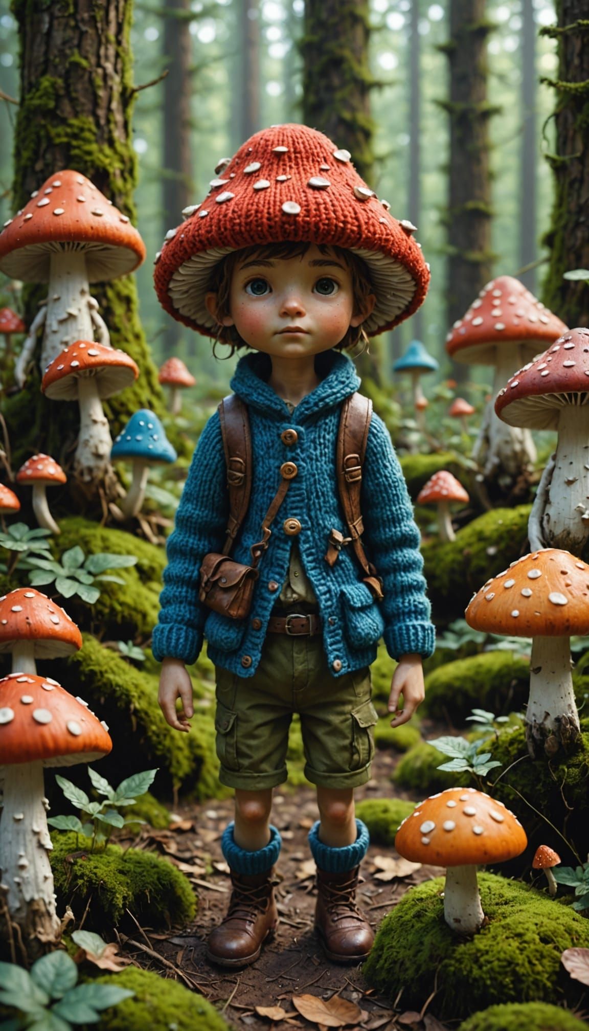 Enchanting Whimsical Forest Dwellers in Knitted Attire