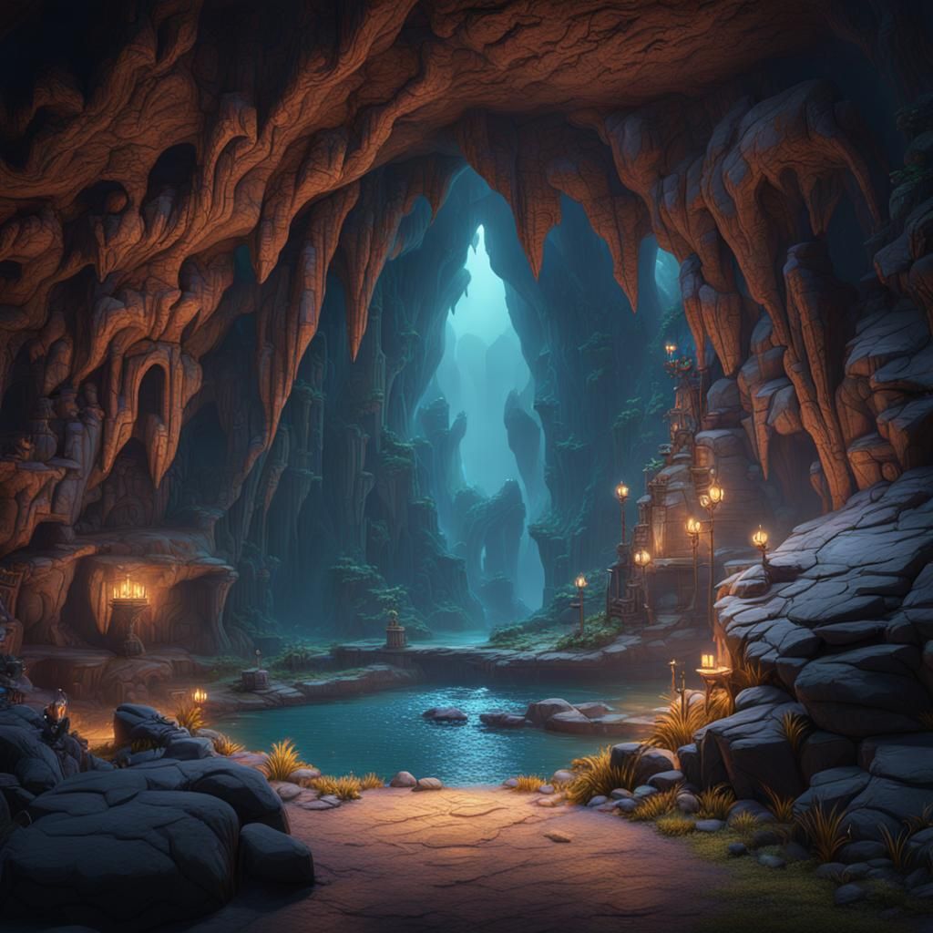 Mystical Cave of Ancient Wonder