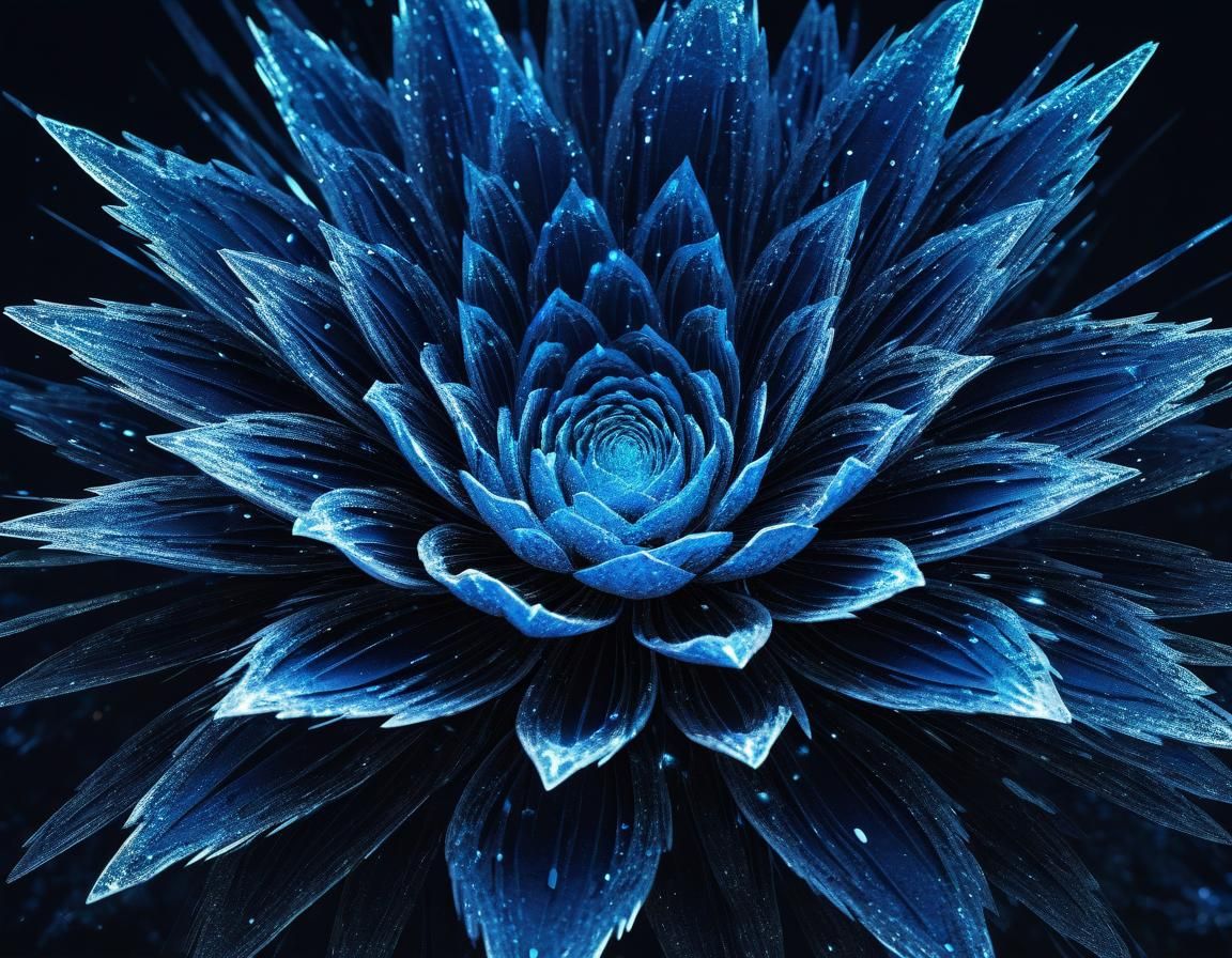 Ethereal Floral Dream in Midnight Blue