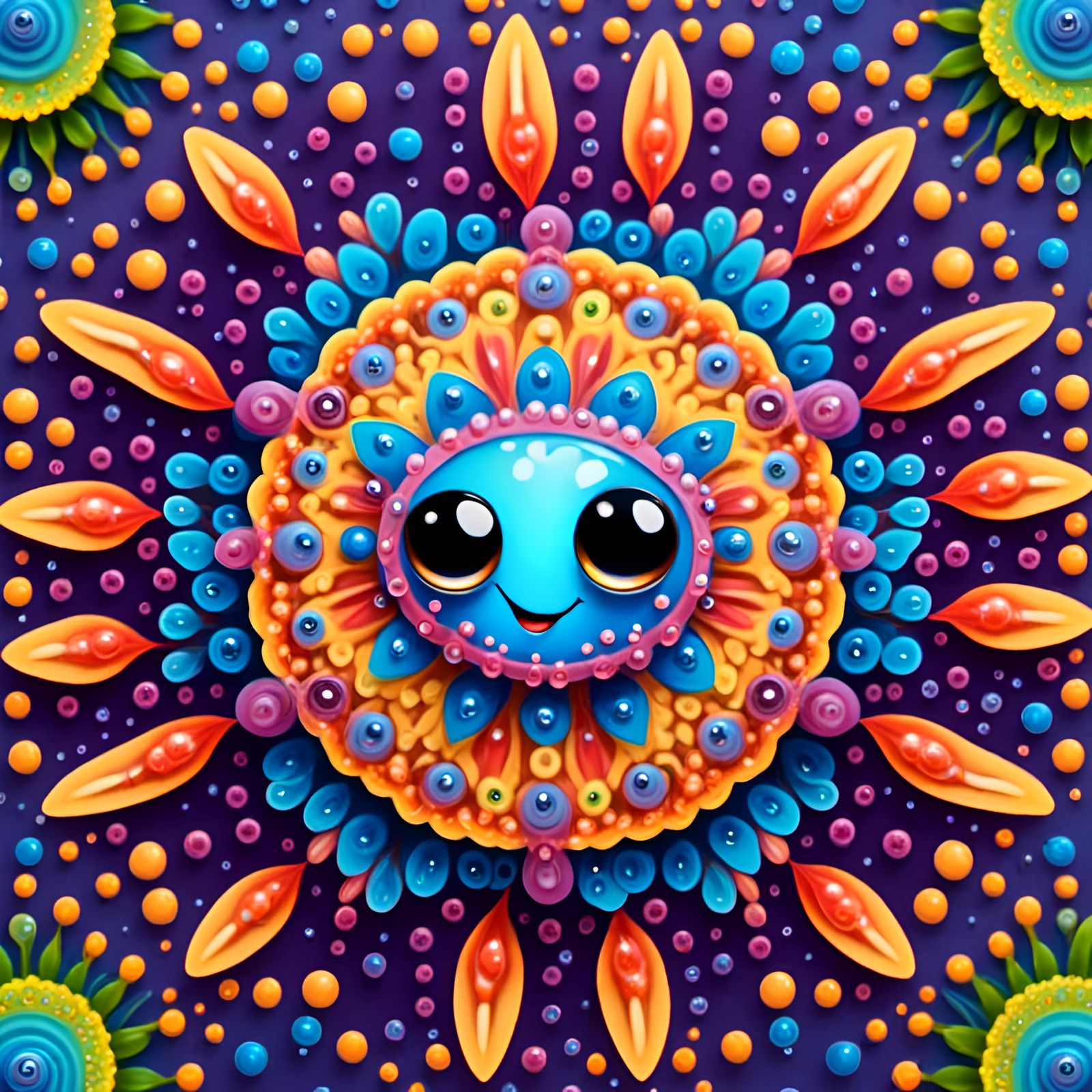 Vivid Color Mandalas in Whimsical Style