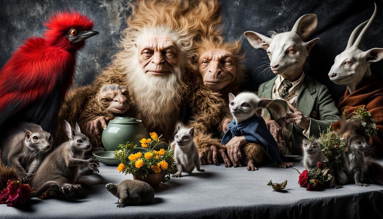 Surreal Alien Restaurant Celebration in Hyperreal Detail