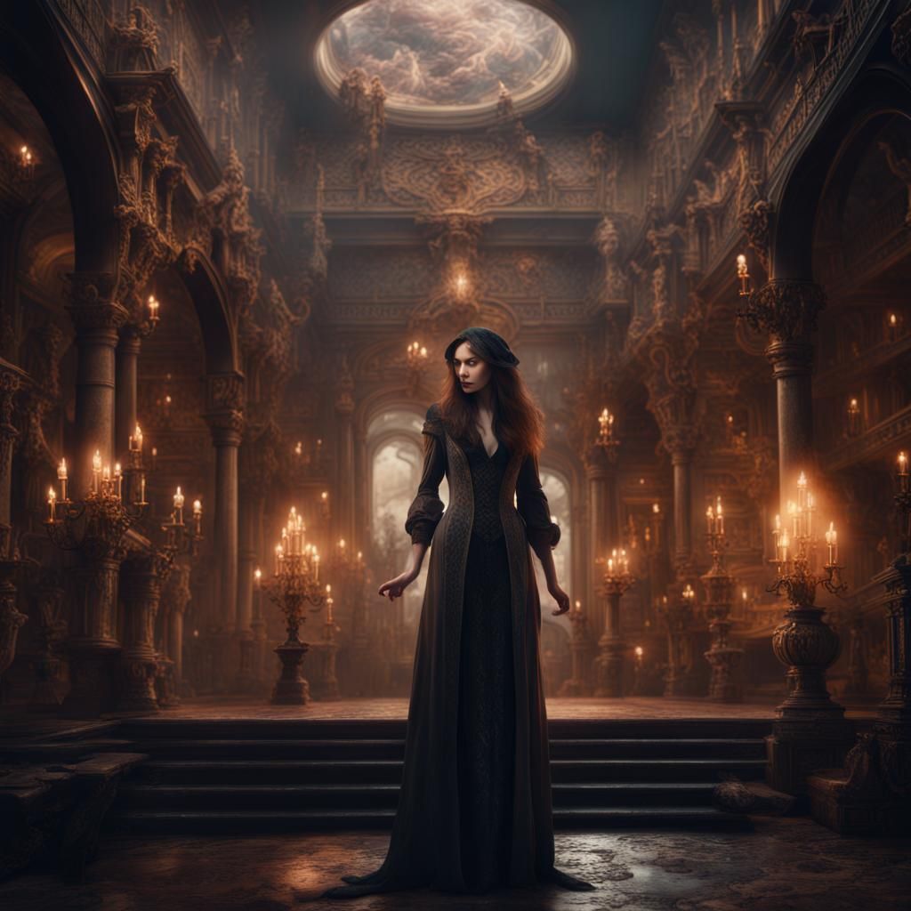Epic Cinematic Woman Magician in Stunning Digital Painting