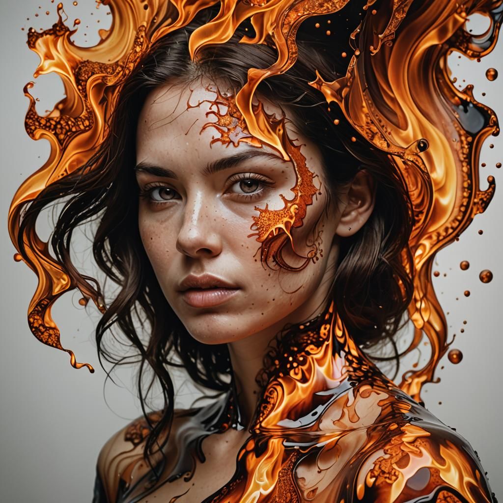 Abstract Portrait of a Woman in Flames