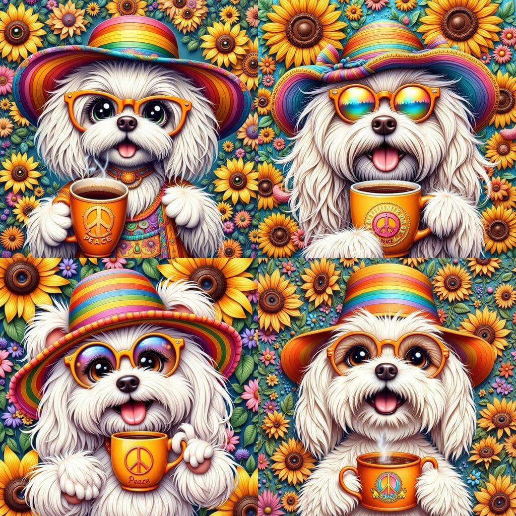 <lora:Fluffy Doggies:1.0> <lora:Whimsical Cuties:1.0> A clos...