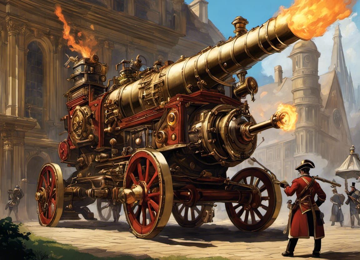 Cyberpunk Clockwork Mech Engages Foes With Flamethrower and...