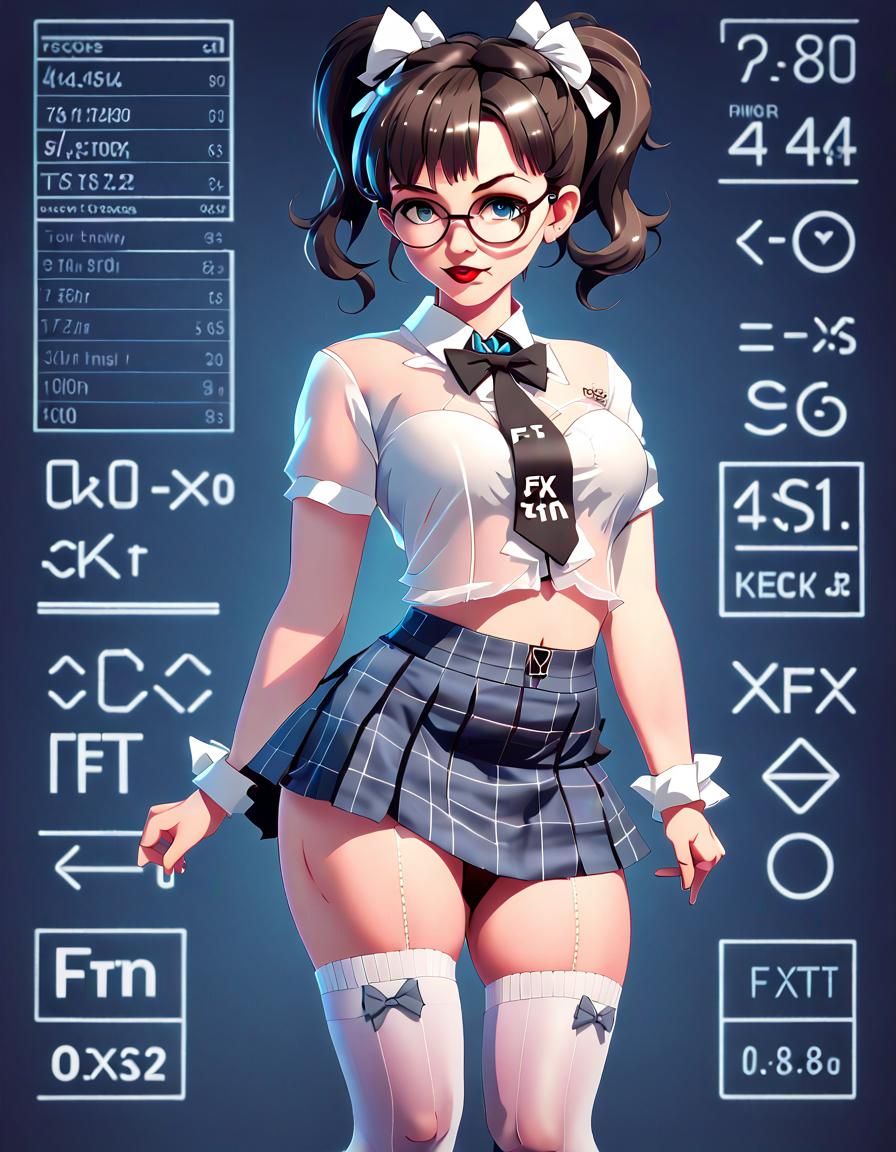 Femme Fatale Math Whiz in 8K Cyberpunk Chic