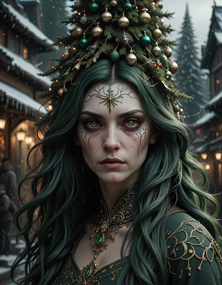 Dreamlike Metamorphosis of a Woman-Tree Hybrid