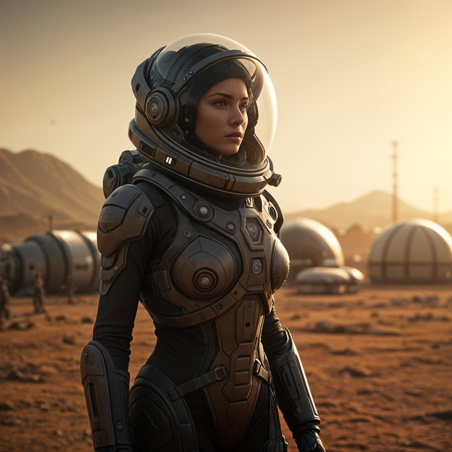 Sleek Mars Terraformer in Cinematic Film Still