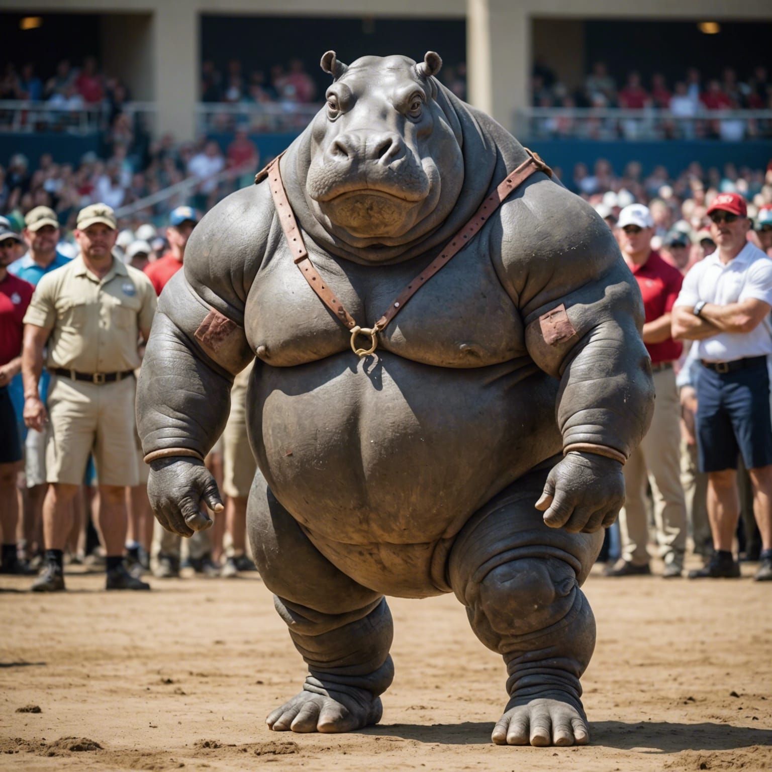 Hippo in Strongman Competition