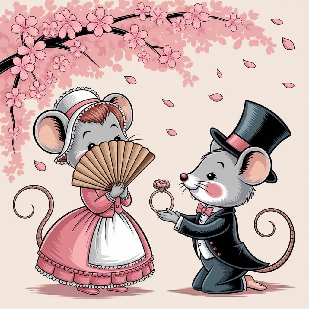 Shy Mouse Maiden Receives Cherry Blossom Ring